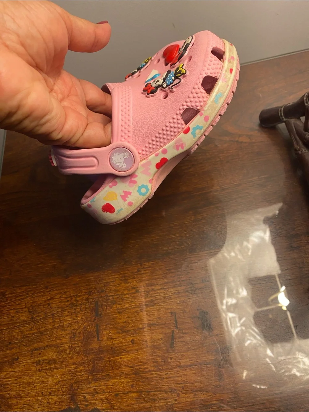 CROCS Pink Kids Slip-On Clogs with Minnie Mouse Charms